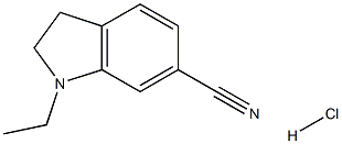 1-乙基-6-氰基吲哚啉盐酸盐 结构式