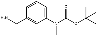 (3-Aminomethyl-phenyl)-methyl-carbamic acid tert-butyl ester 化学構造式