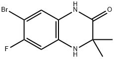 7-bromo-6-fluoro-3,4-dihydro-3,3-dimethyl-2(1H)-Quinoxalinone 化学構造式
