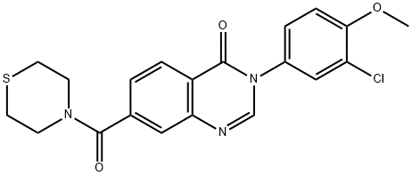 3-(3-chloro-4-methoxyphenyl)-7-(thiomorpholin-4-ylcarbonyl)quinazolin-4(3H)-one Struktur