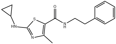 2-(cyclopropylamino)-4-methyl-N-(2-phenylethyl)-1,3-thiazole-5-carboxamide Struktur