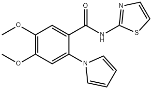 4,5-dimethoxy-2-(1H-pyrrol-1-yl)-N-(1,3-thiazol-2-yl)benzamide Struktur