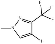 4-ヨード-1-メチル-3-トリフルオロメチル-1H-ピラゾール 化学構造式