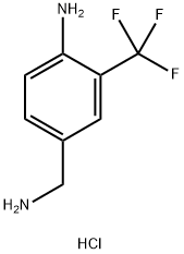 2-三氟甲基-4-(氨甲基)苯胺盐酸盐, 1196702-79-0, 结构式