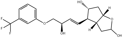 2H-Cyclopenta[b]furan-2,5-diol, hexahydro-4-[(1E,3R)-3-hydroxy-4-[3-(trifluoromethyl)phenoxy]-1-buten-1-yl]-, (3aR,4R,5R,6aS)- Struktur