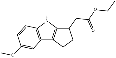 乙基 2-(7-甲氧基-1,2,3,4-四氢环戊二烯并[B]吲哚-3-基)醋酸盐 结构式