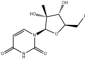 1-((2R,3R,4R,5S)-3,4-二羟基-5-(碘甲基)-3-甲基四氢呋喃-2-基)嘧啶-2,4(1H,3H)-二酮, 1206126-39-7, 结构式