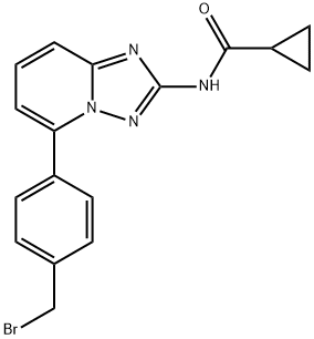 N-[5(4-溴甲基苯基)-[1,2,4]三氮唑并[1,5-A]吡啶-2-基)环并甲酰胺,1206163-59-8,结构式