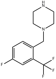 1-(4-fluoro-2-(trifluoromethyl)benzyl)piperazine Struktur