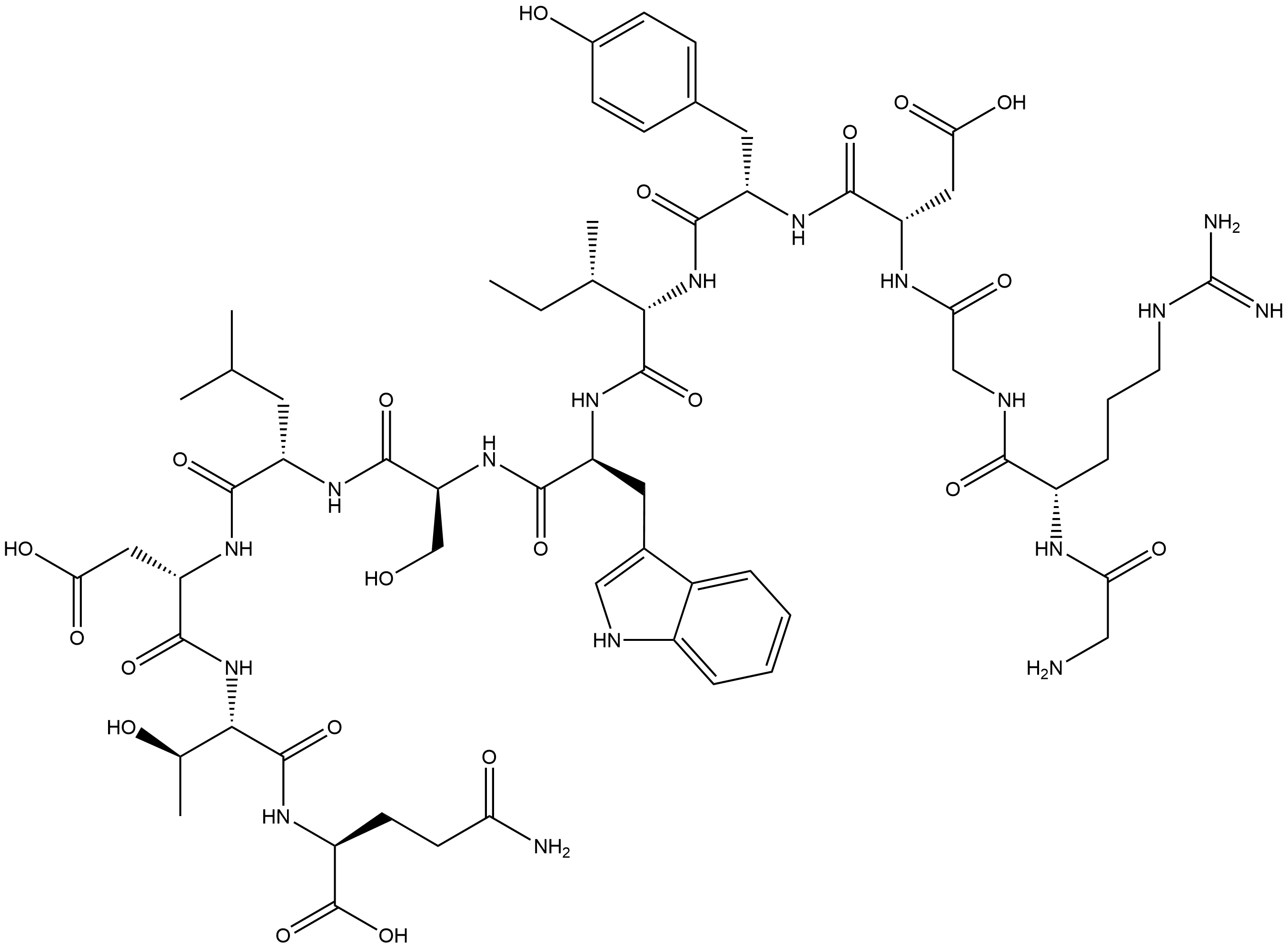 글리실-L-아르기닐글리실-L-알파-아스파틸-L-티로실-L-이소류실-L-트립토필-L-세릴-L-류실-L-알파-아스파르틸-L-트레오닐-L-글루타민