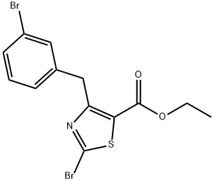 Ethyl 2-bromo-4-(3-bromobenzyl)thiazole-5-carboxylate 结构式