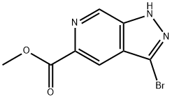 3-ブロモ-1H-ピラゾロ[3,4-C]ピリジン-5-カルボン酸メチル 化学構造式