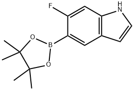 (6-フルオロ-1H-インドール-5-イル)ボロン酸ピナコールエステル 化学構造式