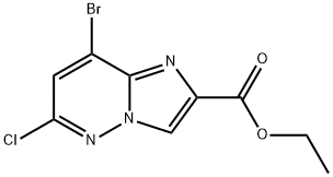 8-Bromo-6-chloro-imidazo[1,2-b]pyridazine-2-carboxylic acid ethyl ester, 1208087-79-9, 结构式