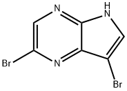2,7-ジブロモ-5H-ピロロ[2,3-B]ピラジン 化学構造式