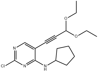 2-chloro-N-cyclopentyl-5-(3,3-diethoxy-1-propyn-1-yl)-4-Pyrimidinamine Structure