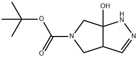 Pyrrolo[3,4-c]pyrazole-5(1H)-carboxylic acid, 3a,4,6,6a-tetrahydro-6a-hydroxy-, 1,1-dimethylethyl ester Struktur
