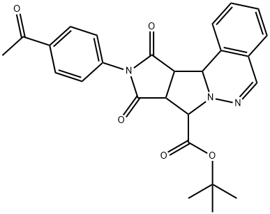 tert-butyl 10-(4-acetylphenyl)-9,11-dioxo-8a,9,10,11,11a,11b-hexahydro-8H-pyrrolo[3',4':3,4]pyrrolo[2,1-a]phthalazine-8-carboxylate Structure