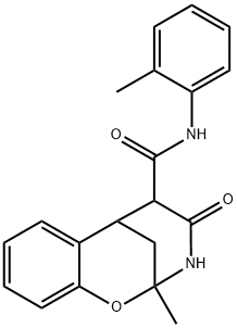 2-methyl-4-oxo-N-(o-tolyl)-3,4,5,6-tetrahydro-2H-2,6-methanobenzo[g][1,3]oxazocine-5-carboxamide Structure