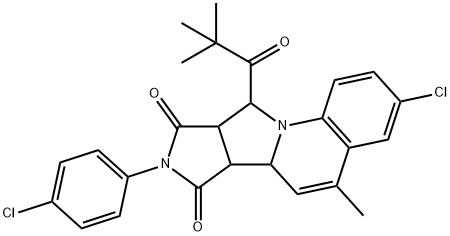 3-chloro-8-(4-chlorophenyl)-5-methyl-10-pivaloyl-9a,10-dihydro-6aH-pyrrolo[3',4':3,4]pyrrolo[1,2-a]quinoline-7,9(6bH,8H)-dione Structure