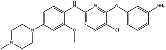 4-(3-氨基苯氧基)-5-氯-N-(2-甲氧基-4-(4-甲基哌嗪-1-基)苯基)嘧啶-2-胺,1213269-26-1,结构式