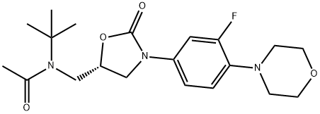 N-Tert-butyl-N-(((S)-3-(3-fluoro-4-morpholinophenyl)-2-oxooxazolidin-5-yl)methyl)acetamide Structure