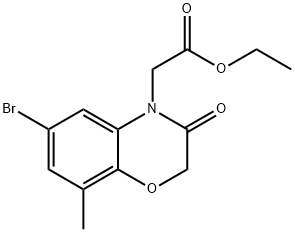 Ethyl 2-(6-bromo-8-methyl-3-oxo-2H-benzo[b][1,4]oxazin-4(3H)-yl)acetate 结构式