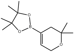 2-(3,6-二氢-2,2-二甲基-2H-吡喃-4-基)-4,4,5,5-四甲基-1,3,2-二氧杂硼烷, 1215867-50-7, 结构式
