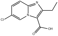 6-氯-2-乙基咪唑并[1,2-A]吡啶-3-羧酸, 1216142-18-5, 结构式