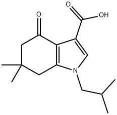 1-Isobutyl-6,6-dimethyl-4-oxo-4,5,6,7-tetrahydro-1H-indole-3-carboxylic acid Struktur