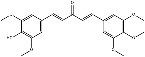 (1E,4E)-1-(4-ヒドロキシ-3,5-ジメトキシフェニル)-5-(3,4,5-トリメトキシフェニル)-1,4-ペンタジエン-3-オン 化学構造式