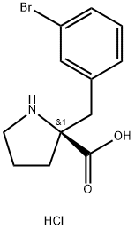(S)-2-(3-溴苄基)吡咯烷-2-羧酸盐酸盐, 1217836-26-4, 结构式