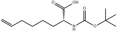 (R)-2-((叔丁氧基羰基)氨基)辛-7-烯酸 结构式