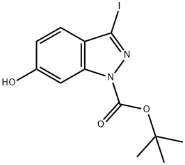 tert-Butyl 6-hydroxy-3-iodo-1H-indazole-1-carboxylate Struktur