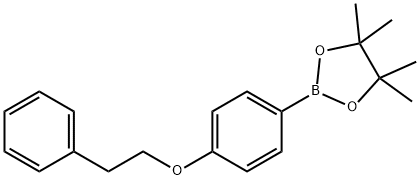 4,4,5,5-四甲基-2-(4-PH烯乙氧基苯基)-1,3,2-二氧杂硼戊烷, 1221824-16-3, 结构式