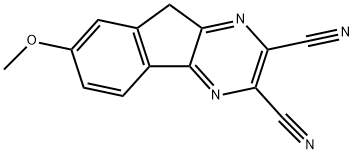 9H-Indeno[1,2-b]pyrazine-2,3-dicarbonitrile, 7-methoxy- Structure