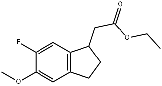 Ethyl 2-(6-fluoro-5-methoxy-2,3-dihydro-1H-inden-1-yl)acetate|