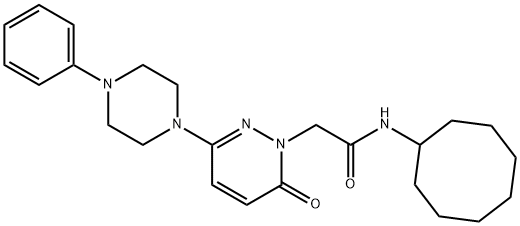N-cyclooctyl-2-[6-oxo-3-(4-phenylpiperazin-1-yl)pyridazin-1(6H)-yl]acetamide Struktur