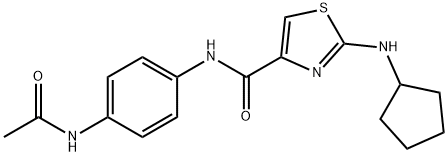 N-[4-(acetylamino)phenyl]-2-(cyclopentylamino)-1,3-thiazole-4-carboxamide Struktur