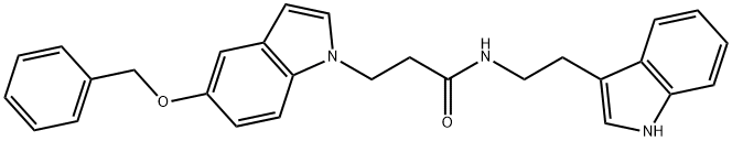 3-[5-(benzyloxy)-1H-indol-1-yl]-N-[2-(1H-indol-3-yl)ethyl]propanamide Struktur