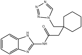 N-(1H-benzimidazol-2-yl)-2-[1-(1H-tetrazol-1-ylmethyl)cyclohexyl]acetamide Struktur