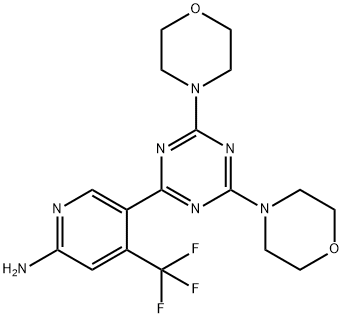 5-(4,6-dimorpholino-1,3,5-triazin-2-yl)-4-(trifluoromethyl)pyridin-2-amine|PI3K/MTOR抑制剂