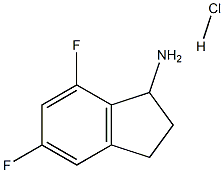 5,7-ジフルオロ-2,3-ジヒドロ-1H-インデン-1-アミン塩酸塩 化学構造式