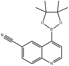4-(4,4,5,5-tetramethyl-1,3,2-dioxaborolan-2-yl)quinoline-6-carbonitrile Struktur