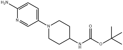 tert-butyl 1-(6-aminopyridin-3-yl)piperidin-4-ylcarbamate Struktur
