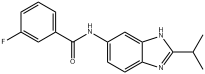 3-fluoro-N-[2-(propan-2-yl)-1H-benzimidazol-5-yl]benzamide Struktur