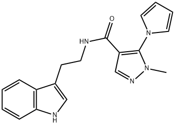 N-[2-(1H-indol-3-yl)ethyl]-1-methyl-5-(1H-pyrrol-1-yl)-1H-pyrazole-4-carboxamide Struktur