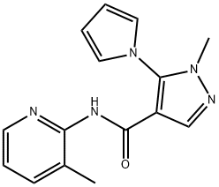 1-methyl-N-(3-methylpyridin-2-yl)-5-(1H-pyrrol-1-yl)-1H-pyrazole-4-carboxamide Struktur