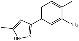 2-methyl-5-(5-methyl-1H-pyrazol-3-yl)benzenamine Structure