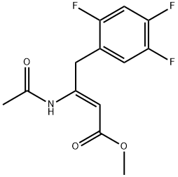 (2Z)-3-(乙酰氨基)-4-(2,4,5-三氟苯基)-2-丁烯酸甲酯, 1234321-81-3, 结构式